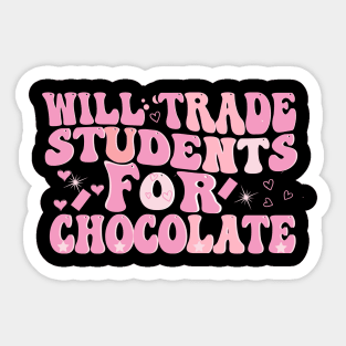 will trade students for a chocolate groovy valentines Day Sticker